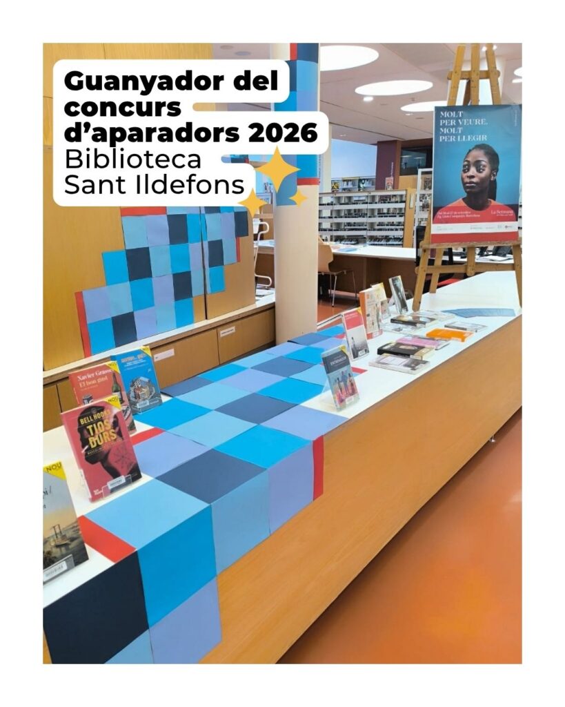 Aparador guanyador de La Setmana del Llibre en Català de la Biblioteca Sant Ildefons