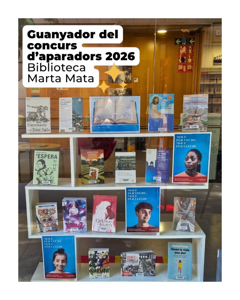 Aparador guanyador de La Setmana del Llibre en Català de la Biblioteca Marta Mata